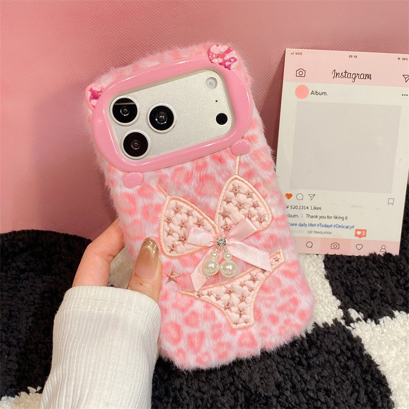 럭셔리 레오파드 프린트 비키니 패턴 플러시 폰 케이스  - Apple Iphone 15 Pro Max 리뷰 및 가격
